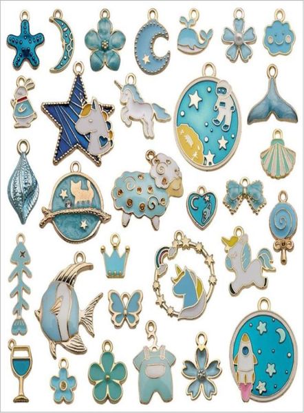 

handmade diy jewelry charms pendants for bracelet necklace earring accessories 31 styles alloy oil drip animal heart jewellery fit2792759, Bronze;silver