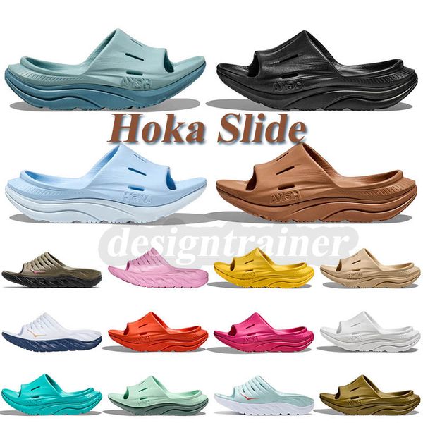 

fashion shopping summer womens mens hoka orda recovery slide 3 slippers sliders hokas one one runner sports loafers sandals triple white bla, Black