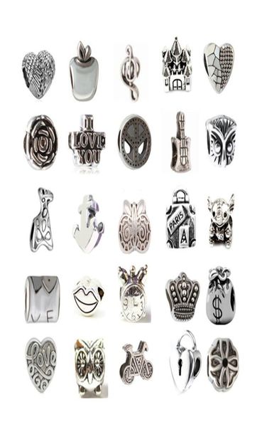 

mix at least 33 style alloy charm bead fashion jewelry european style for pandora bracelet promotion3217579, Bronze;silver