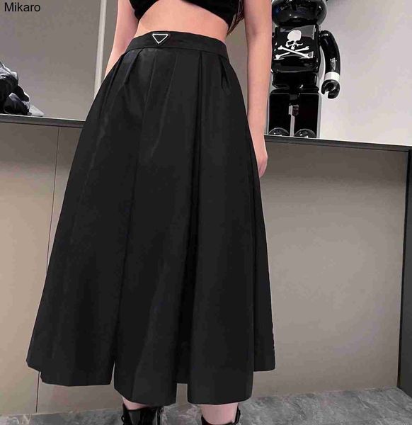 

mikaro designer women's dress fashion casual dresses summer super large skirt show thin pans party skirts black size s-l, Black;gray