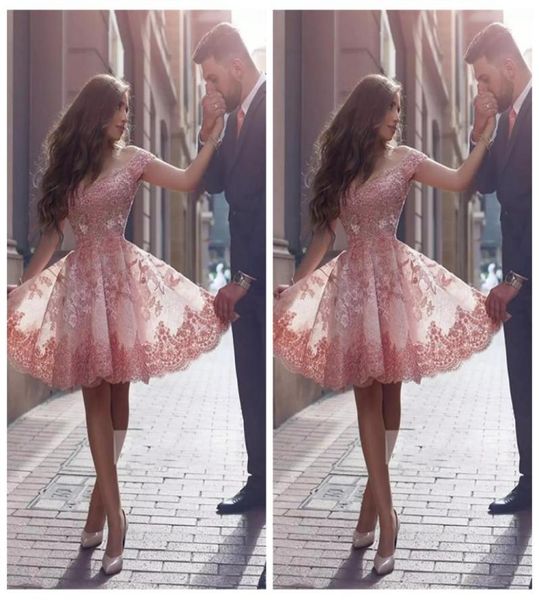 

2019 off shoulder short prom dresses lace appliques plus size knee length cocktail homecoming dress for juniors special party gown9231465, Black