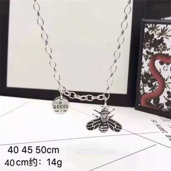 

70% off designer jewelry bracelet necklace ring classic bee clavicle female simple style diamond pendant, Silver