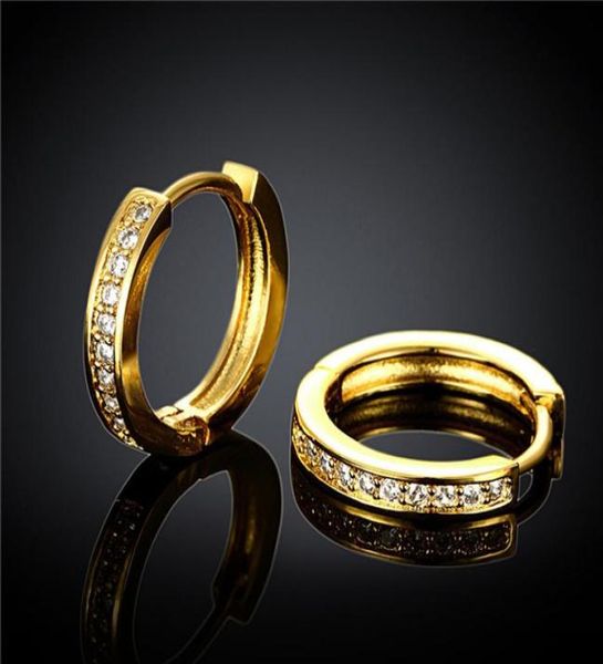 

new design 18k gold plated swiss cz diamond hoop earrings wedding engagement jewelry for women 2726950, Golden;silver