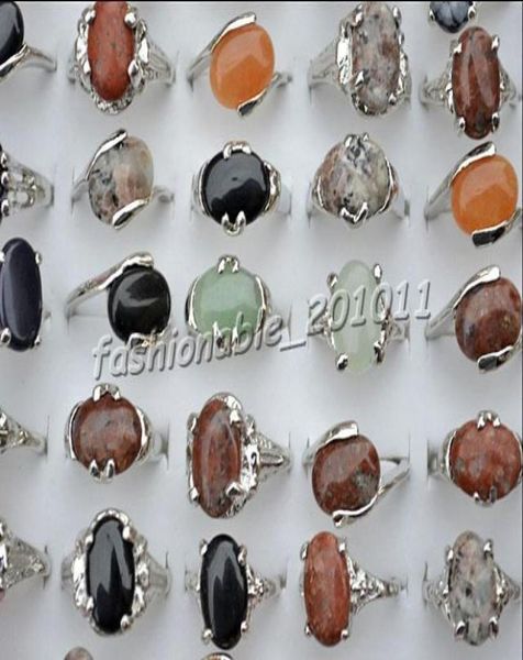 

rings jewelry 100pcslot colourful stone rings gemstone stone silver p rings2200644, Golden;silver