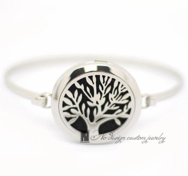 

2016 new tree of life aromatherapy bracelet 316l ssteel essential oils diffuser locket bangle 70390398039039wrist 95266694056188, Golden;silver