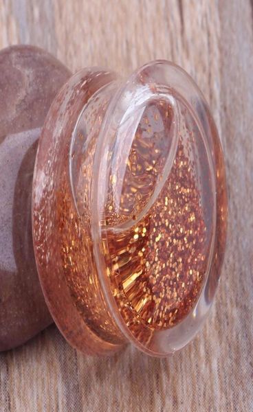 

60pcs mix 616mm gold liquid glitter tunnel ear plug body jewelry piercing ear tunnel9943635, Silver