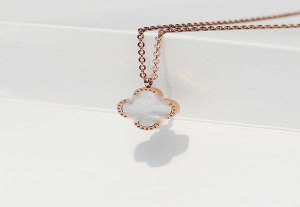 

simple womens luxury designer necklace fashion flowers fourleaf clover cleef pendant necklaces 14k gold necklaces jewelry7083998, Silver