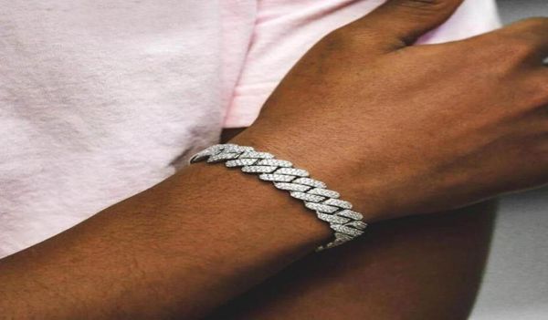 

15mm classic chain iced out bling 2 raw cz cuban link for women mens hiphop fashion jewelrylink8494528, Black