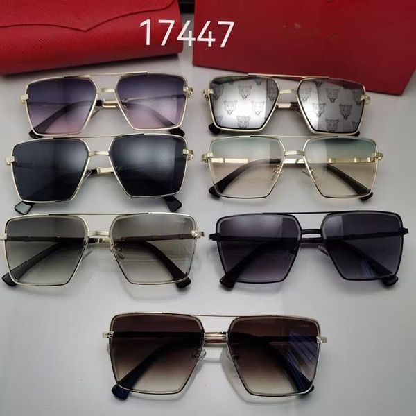 

new sunglasses european and american retro double beam square frame sunglasses men's and women's sunshade mirror spot multi-color, White;black