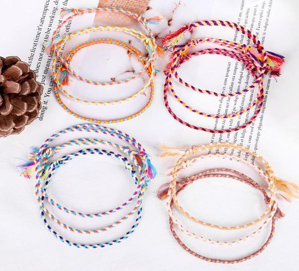 

kimter lucky friendship bracelets for women men handmade tassel knots thread rope bracelet bohemia ethnic bangle jewelry gift q5128690337, Golden;silver