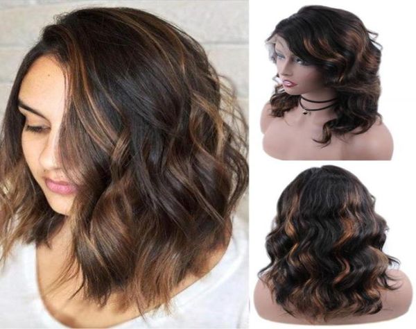 

full lace wigs brazilian remy human hair body wave ombre 1b30 lace frontal wigs pre plucked hairline baby hair black women 150 d7278150, Black;brown