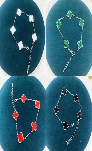 

fashion womens luxury designer chain bracelet fourleaf clover bracelets 18k gold designer bracelets jewelry for women6666822, Black