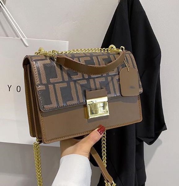 

classic pressed words shoulder bag women's fashion textured small square bags crossbody chain portable large capacity