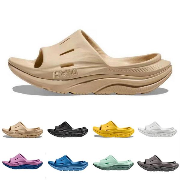 

2023 hoka one one ora recovery slide 3 designer slippers sandals slides men women yellow white black green blue light bone grey mens summer
