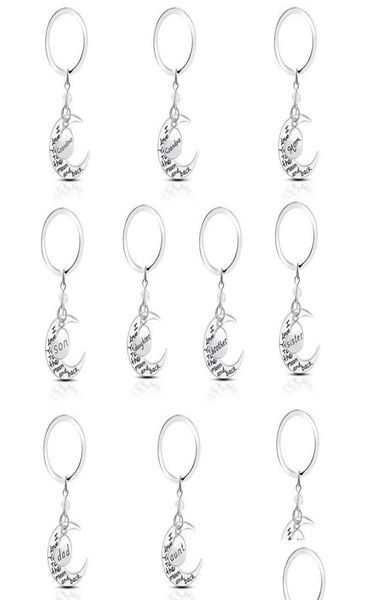 

key rings fashion lettering key rings mom dad son daugther family heart moon alloy i love you sier keychain jewelry gift c3 drop d6767337, Slivery;golden