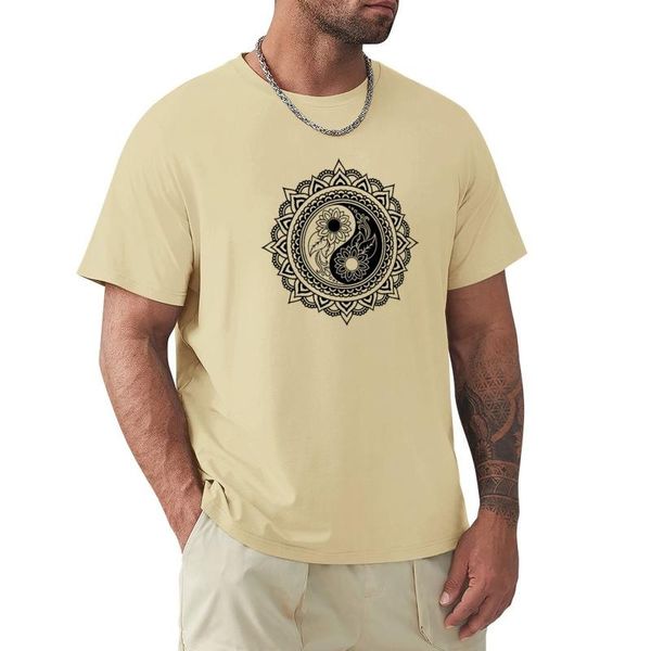 

men's polos yin yang symbol in a mandala t-shirt cute sweat shirt anime clothes tees big and tall t shirts for men 7i10l, White;black