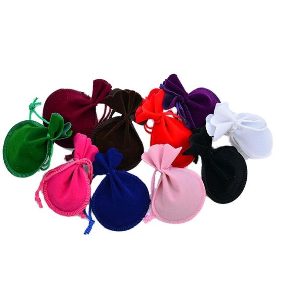 

9 colors velvet bags fit european pandora style beads charms and bracelets necklaces jewelry fashion pendant pouches6832131, Pink;blue