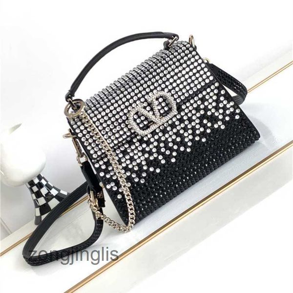 

beach women crossbody valentinoc bags fashion classic lady designer handbags fashion diamond inlaid bag mini crystal buckle light luxury han