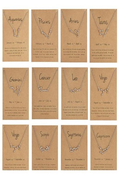 

cr jewelry dogeared necklace with gift card 12 constellation pendant for women fashion jewelry xl1c079 6k7jz2855762, Silver