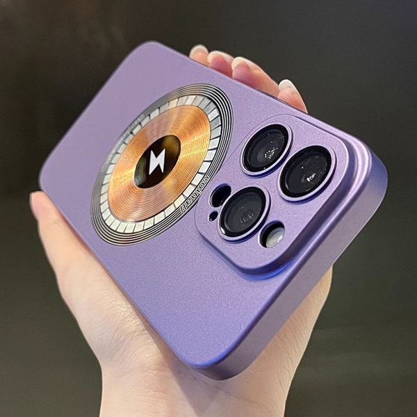 

luxury wireless charge solid color pattern phone case for iphone 11 12 13 14 pro max plus hard pc magnetic silicone cover