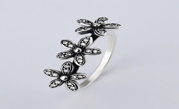 

a whole exquisite diamond three flower 925 silver signature ring fit pandora cubic zirconia anniversary jewelry for women chri3210481
