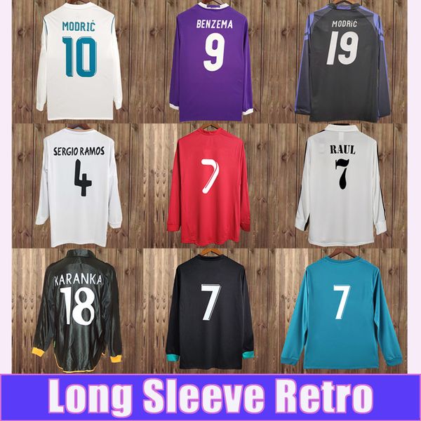 

96 97 zidane long sleeve mens retro soccer jerseys raul r. carlos alonso kaka' sergio ramos seedorf football shirts, Black;yellow