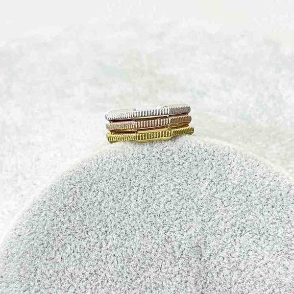 

80% off designer jewelry bracelet necklace ring link to love striped engraved female ring simple couple ringnew jewellery, Silver