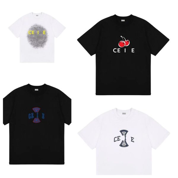 

summer women designers classic tshirts men loose crew neck letter print tees cotton t-shirt couples short sleeve, White