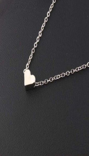 

pendant necklace trendy tiny heart short pendant necklace women gold plated chain lover lady girl gifts bijoux beautifully chain n3000064, Silver