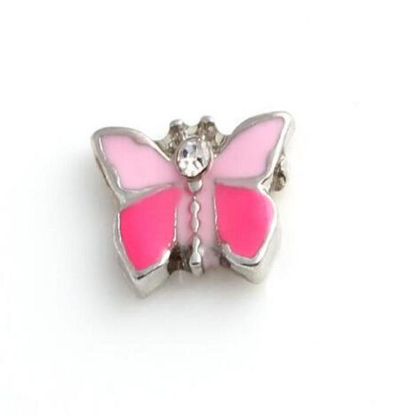 

20pcslot enamel butterfly floating locket charms fit for diy alloy magnetic living locket pendant fashion jewelrys7885023, Bronze;silver