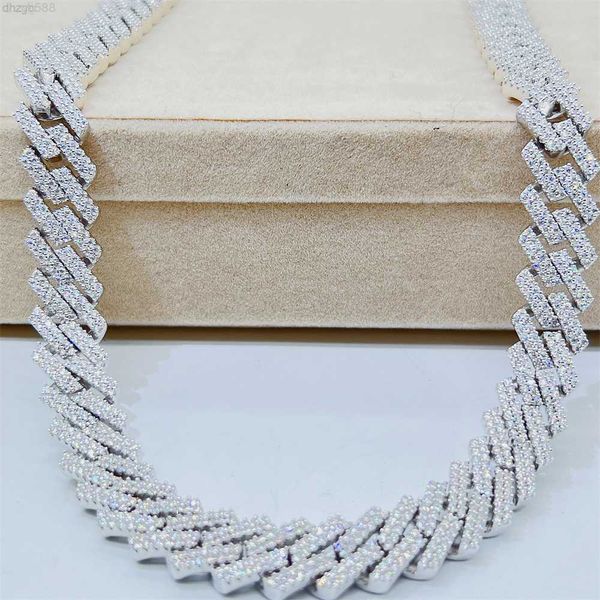 

vvs moissanite diamond cuban link chain 925 sterling silver men's bracelet