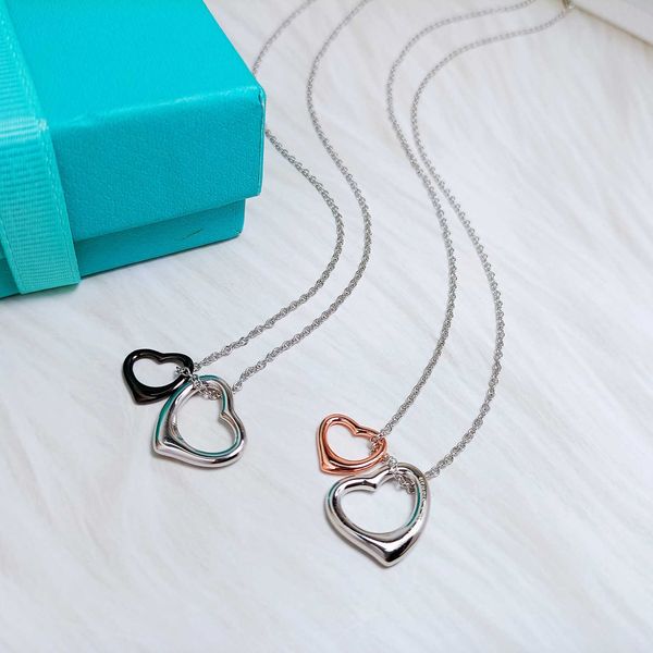 

high-quality tiffaytiffayffay sterling silver s925 heart to asymmetric necklace fashion women's accessories couple gift, Golden;silver