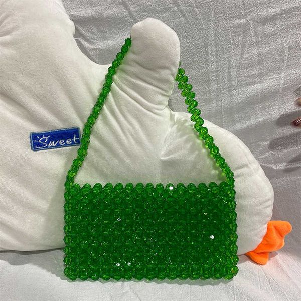 

shoulder bags beaded wholesale custom color design ladies party small beach purses and handbags pearl wallets green handle commuter 230530