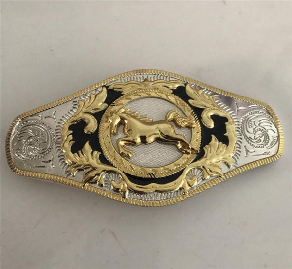 

1 pcs lace gold running horse western cowboy belt buckle for hebillas cinturon7439988, Slivery;black