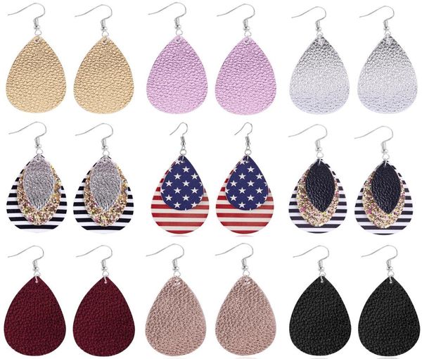 

american flag earrings for women leather dangle earring girls cute teardrop national flags 4th of july5559474, Silver
