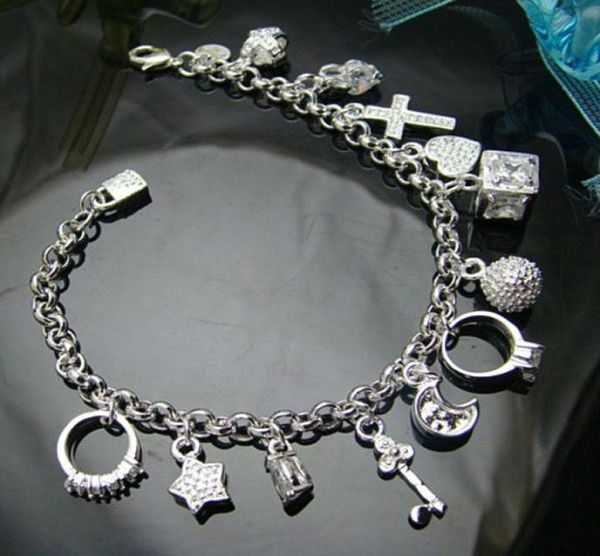 

whole retail lowest christmas gift new 925 silver fashion bracelet ybh1449472650, Black