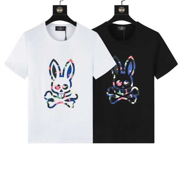 

psycho bunny fashion letter casual summer short sleeve men's t-shirt women's clothing asian m-3xl, White;black