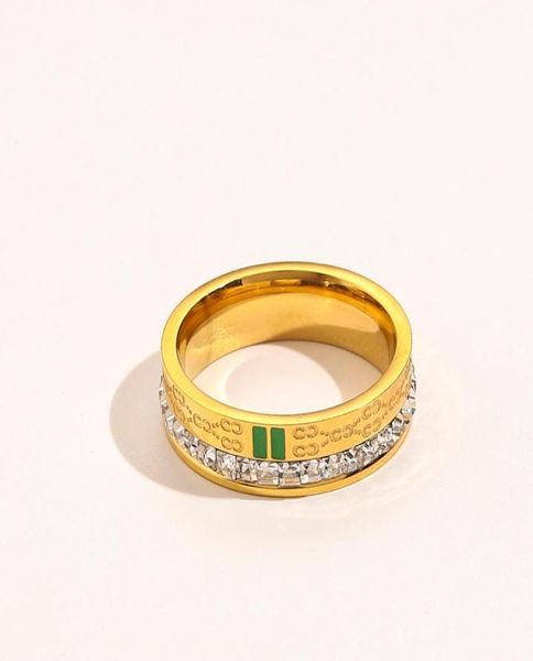 

designer branded luxury jewelry designer rings women love wedding supplies diamond 18k gold plated stainless steel ring fine finge2693740, Slivery;golden