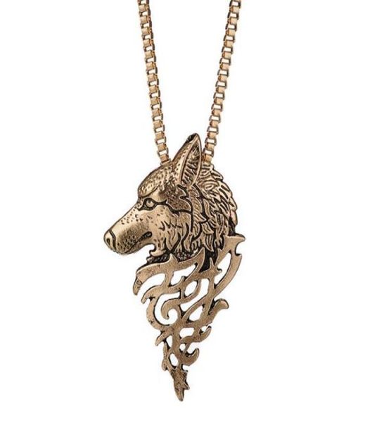 

bronze whole sell an overbearing wolf head necklace fashionable temperament joker clavicle chain 4032831, Silver
