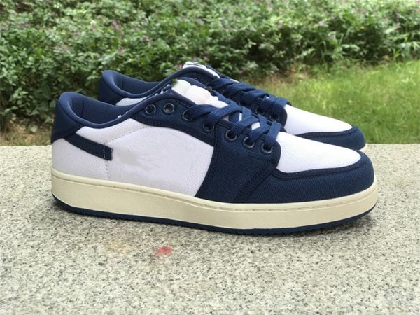 

basketball shoes jumpman 1 low white blue royal sail og designe shoes sneakers with original box