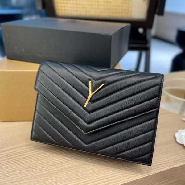 

luxury handbag shoulder bag brand cross body classic flap envelope bag y shape designer stitch leather ladies metal chain yves staint lauren