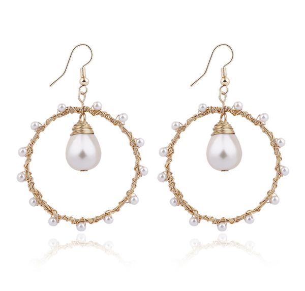 

fashionable hand woven earrings, vintage natural shells, freshwater pearls, ethnic style earrings, ethnic style earrings, Golden