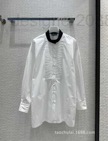 

women's blouses & shirts designer casual simple and lazy pleated design medium length white shirt 1t1x