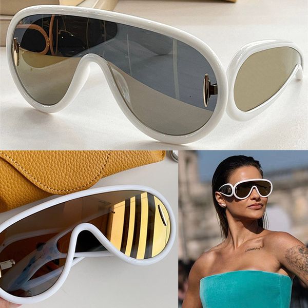 

wave mask sunglasses lw40108i light brown lens black frame womens designer large frame glasses acetate fiber mask sunglasses fashion uv400 g, White;black