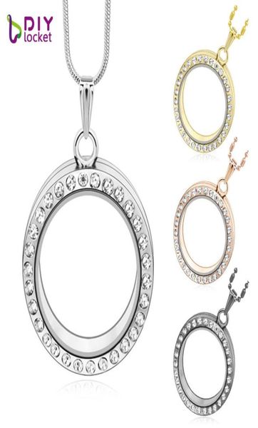 

5pcs 30mm round magnetic glass floating charm locket zinc alloyrhinestone chains included for lsfl012876142, Silver