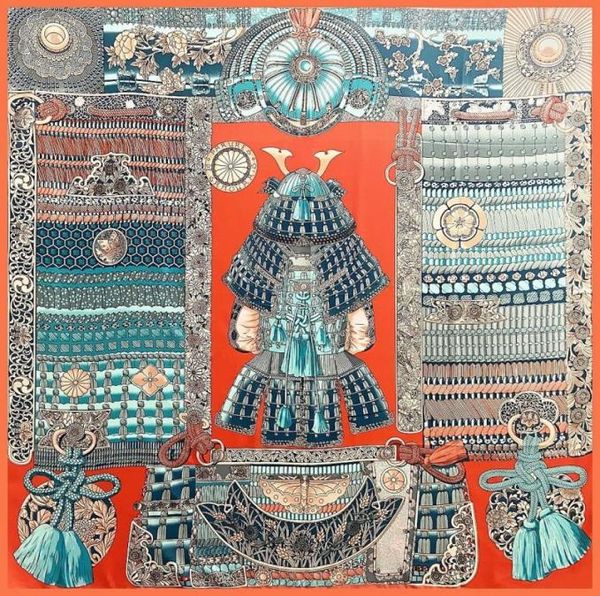 

new twill silk scarf women large shawlswraps fashion square scarves female foulard hijab japanese warrior printing head wrap 1308938781, Blue;gray