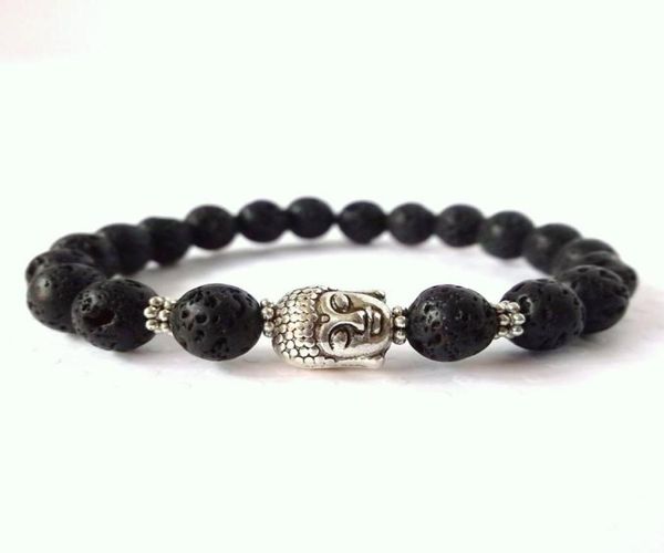 

sn0260 lava yoga bracelet buddha bracelet yoga spiritual bracelet lava rock healing man039s bracelet2096126, Black