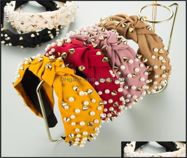 

headbands hair jewelry korean fashion women accessories wide side headband mix pearls baroque hairband for adt center knot headwea6862712, Silver