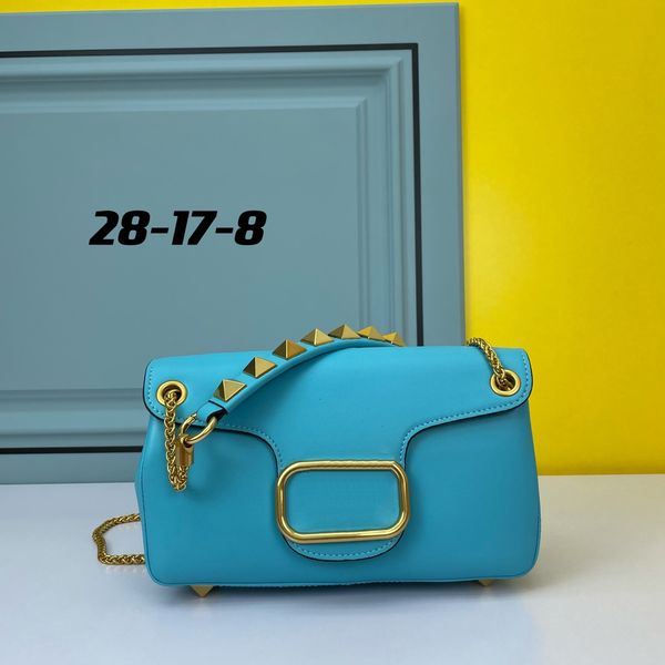 

retro designer chain bag ladies shoulder bag stud handbag rivet design sheep leather fashion crossbody bag luxury tote bag handbags
