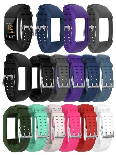 

watch bands eieuuk accessory replacement soft silicone rubber band wrist sport strap for polar m600 sports1673574, Black;brown